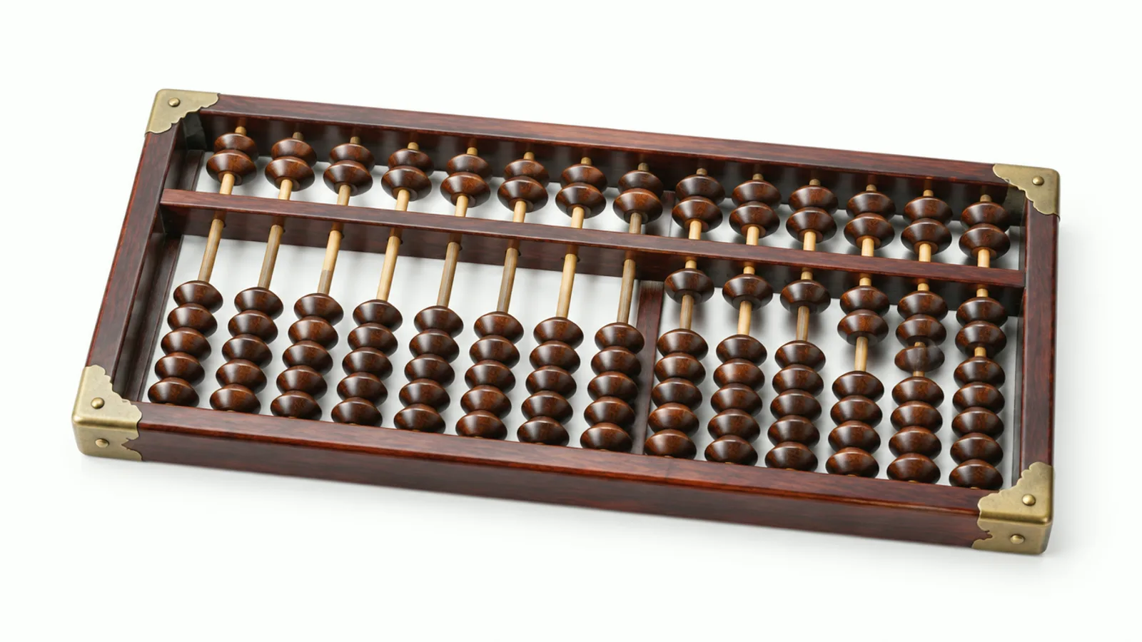 A classic wooden abacus counting a total