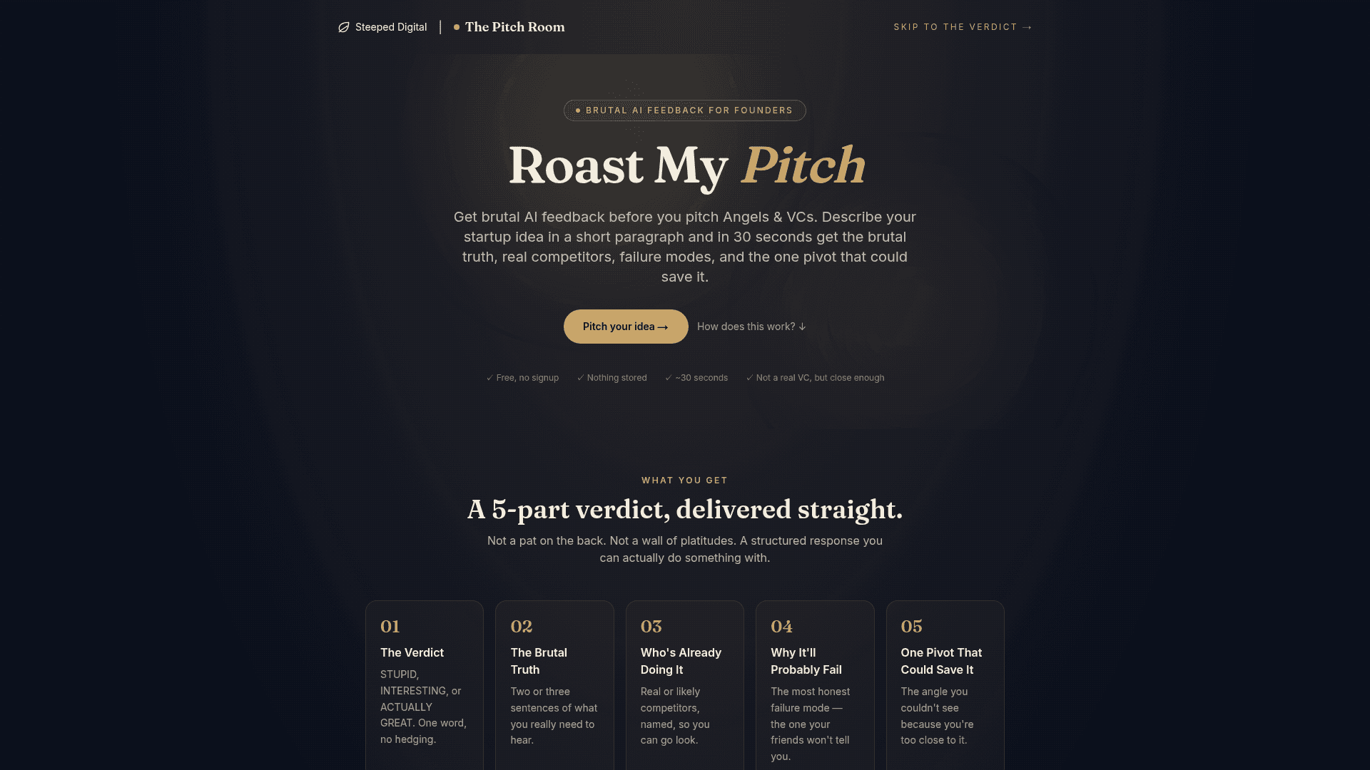 Roast My Pitch screenshot